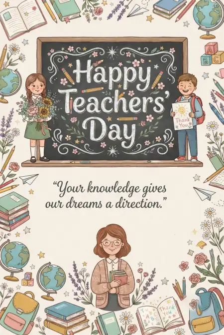 Teachers Day Cards With Meaningful Quotes - Free Card Download