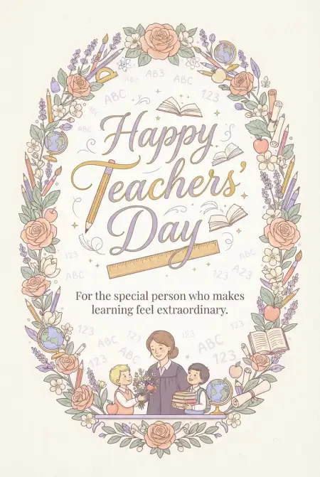 Teachers Day Greeting Card With Quotes - Free Card Download