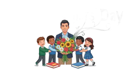 Teachers Day Radhakrishnan With Flowers Png - Free Teachers Day Png Download