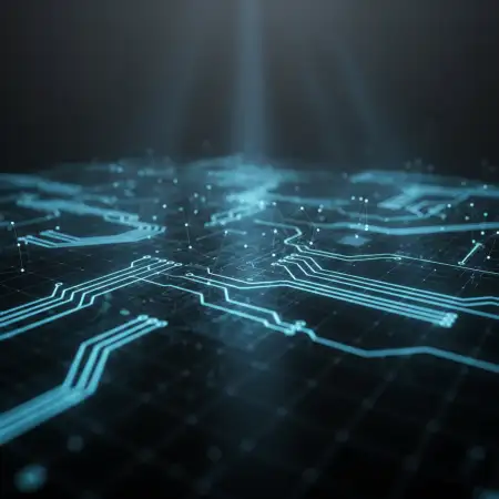 Technology Background With Connections - Free Tech Background Download