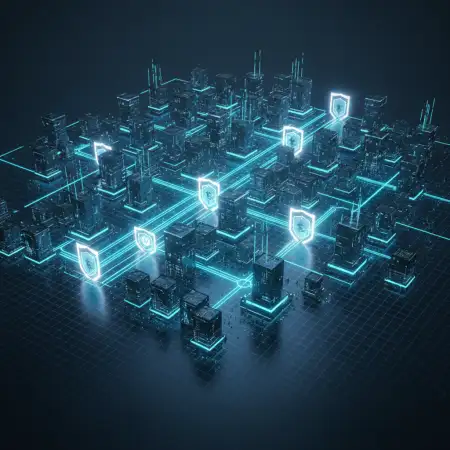 Technology Background With Glowing Network - Free Tech Background Download