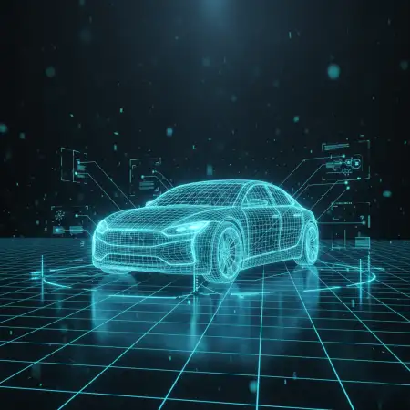 Technology Background With Hologram Effect 2 - Free Tech Background Download