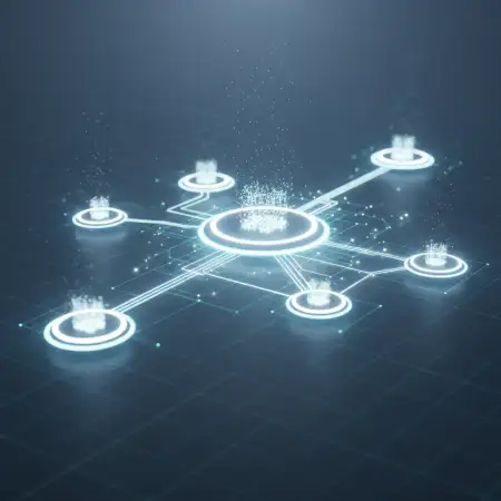 Technology Background With Network Nodes - Free Tech Background Download