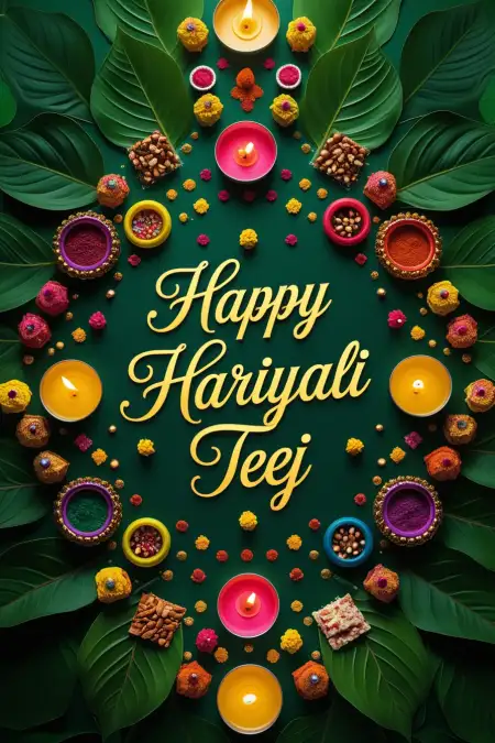 Teej Ki Hardik Shubhkamnaye Image 2025 - Free Happy Hariyali Teej Download