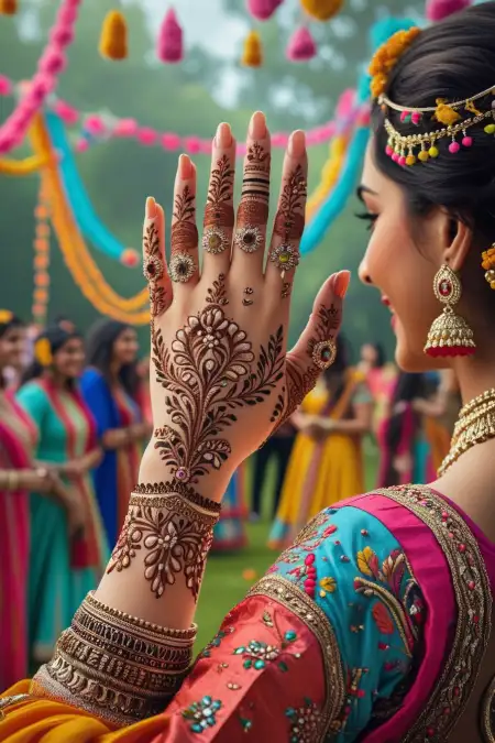 Teej Mehndi Design For College Girls - Free Teej Mehndi Design Download
