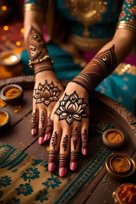 Teej Mehndi Design For Fingers Only - Free Teej Mehndi Design Download