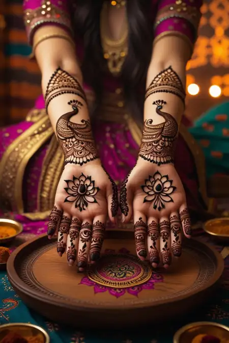 Teej Mehndi Ke Design Hindi Me - Free Teej Mehndi Design Download