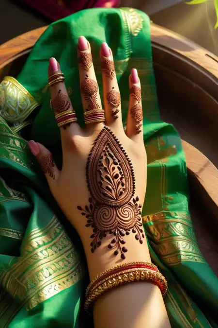 Teej Special Intricate Mehndi For Arms - Free Hariyali Teej Mehndi Design Download