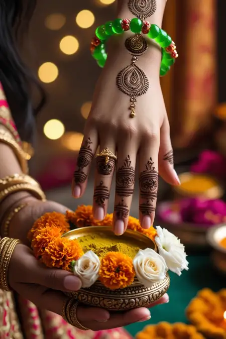 Teej Special Mehndi For Newly Married Women - Free Hariyali Teej Mehndi Design Download