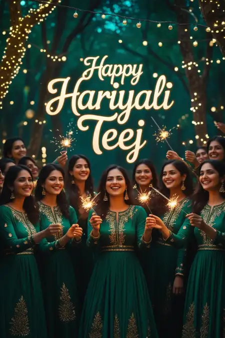 Teej Wishes In Calligraphy Font - Free Happy Hariyali Teej Download
