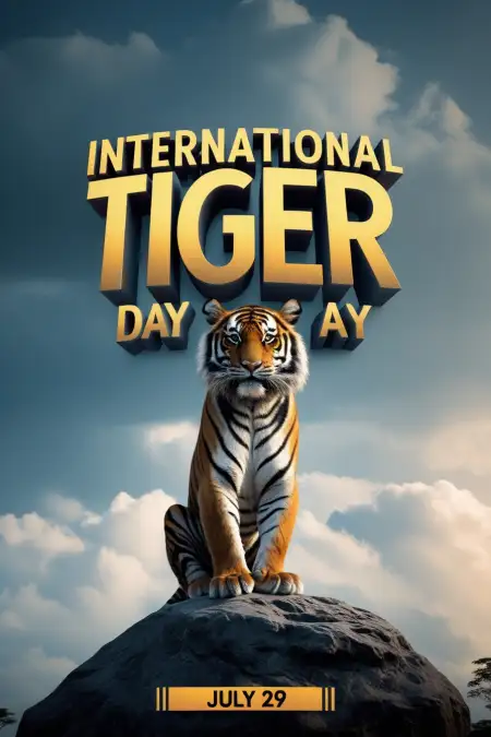 Tiger Banner With Environment Message - Free International Tiger Day Download