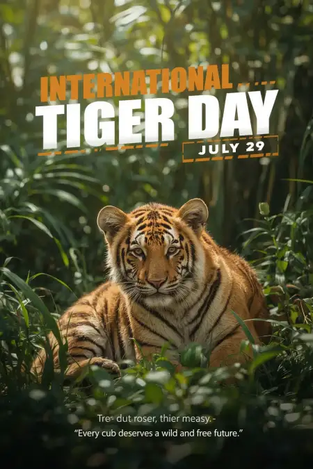Tiger Conservation Day Instagram Story Image - Free International Tiger Day Download