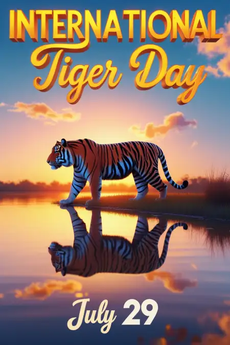 Tiger Silhouette Png For Poster Design - Free International Tiger Day Download