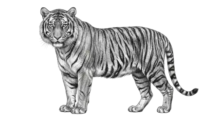 Tiger Sketch Png Transparent - Free Tiger Png Download
