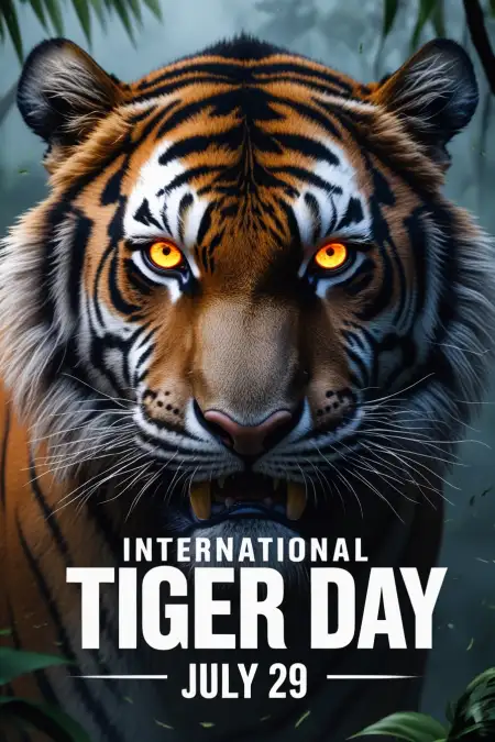 Tiger With Forest Background Hd Image - Free International Tiger Day Download