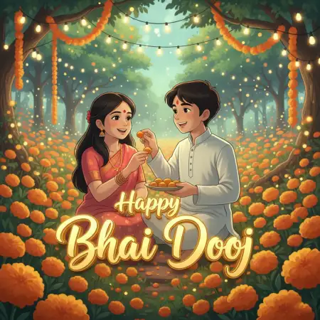 Traditional Happy Bhai Dooj 2025 Wishes With Greetings - Free Happy Bhai Dooj 2025 Wishes Download