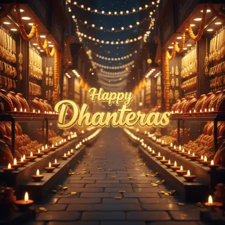 Free Traditional Happy Dhanteras Wishes For Relatives Background Download