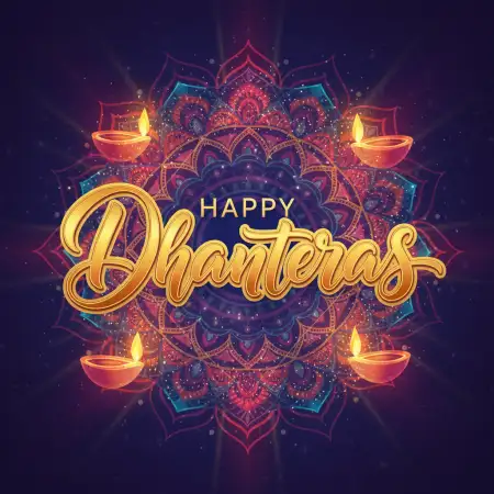 Traditional Happy Dhanteras Wishes Greetings With Diya - Free Happy Dhanteras Wishes Greetings Download