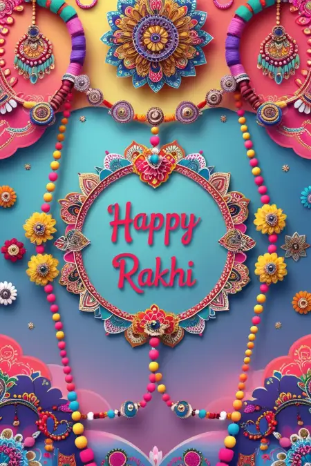 Traditional Happy Rakhi Banner Background - Free Happy Rakhi Banner Background Download