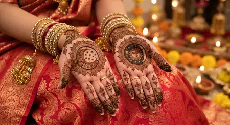 traditional karwa chauth mehndi design 2026
