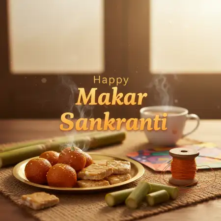 Free Traditional Makar Sankranti Greetings 2026 Background Download