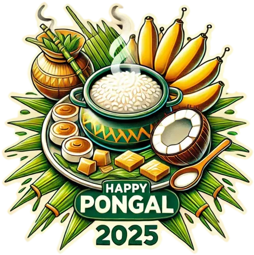 traditional pongal wishes png for festival cards