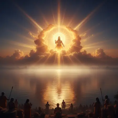 Free Traditional River Scene Chhath Puja Background 4k Background Download