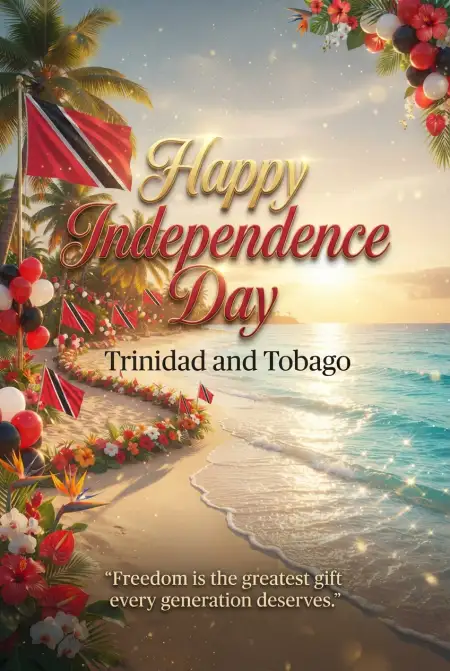 Trinidad And Tobago Independence Day Greeting Card Free Download - Free Trinidad And Tobago Independence Day 2026 Download