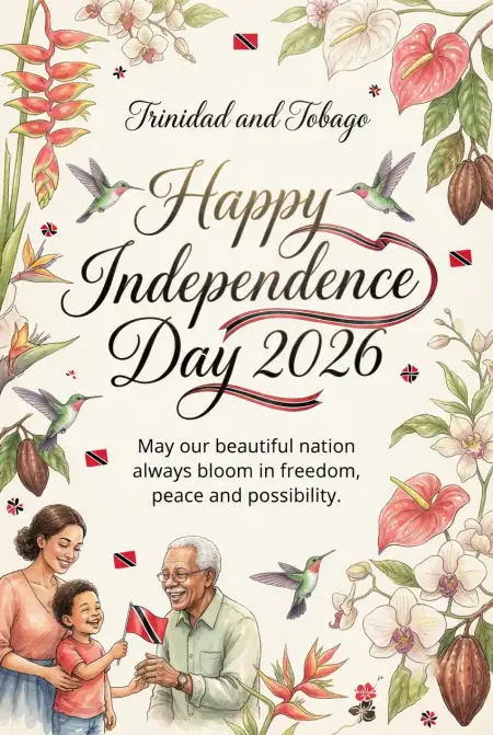 Trinidad And Tobago Independence Day Patriotic Messages 2026 - Free Trinidad And Tobago Independence Day 2026 Download
