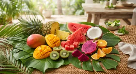 Tropical Fruit Background - Free Tropical Summer Background Download