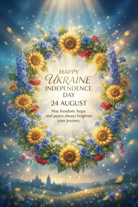 Ukraine Independence Day 2026 Greeting Card Messages - Free Ukraine Independence Day 2026 Download