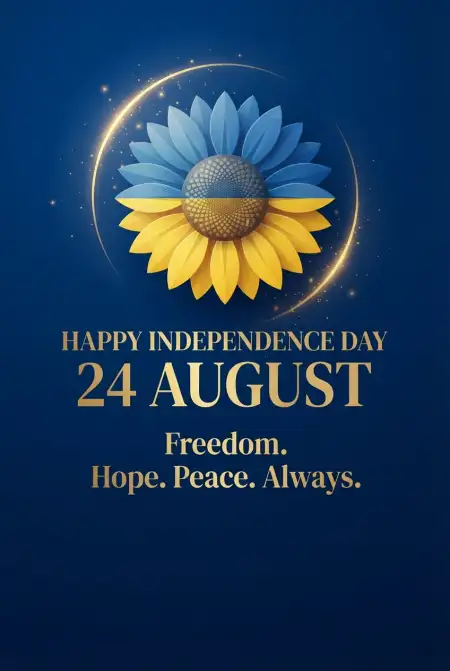 Free Ukraine Independence Day 2026 Peace Wishes Image Download