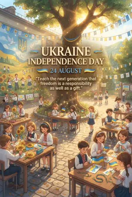 Free Ukraine Independence Day 2026 School Activities Image Download