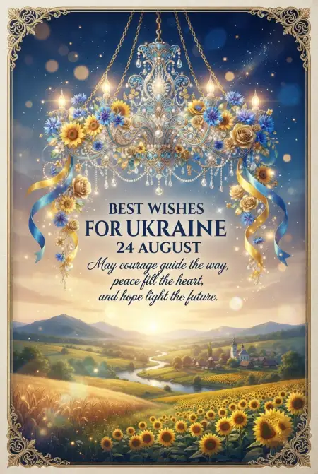 Free Ukraine Independence Day 2026 Short Wishes Image Download
