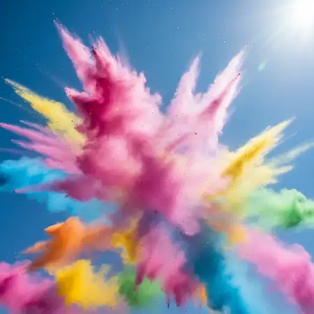 ultra realistic holi background with colorful powder explosion
