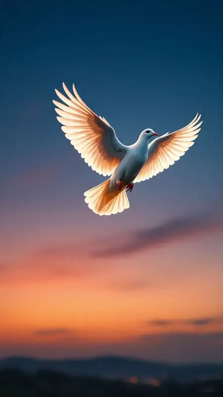 Ultra Realistic White Dove Flying In Blue Sky - Free Blue Sky Download