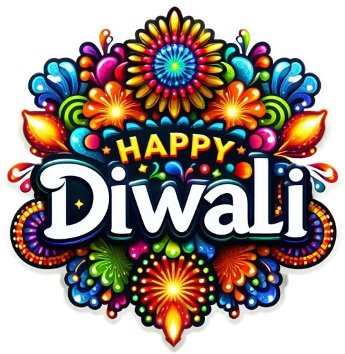 unique diwali fireworks png for festival greeting text design