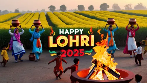 unique happy lohri greetings 2025 with text