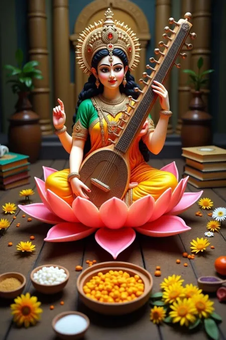 unique saraswati puja wallpapers for festive celebrations