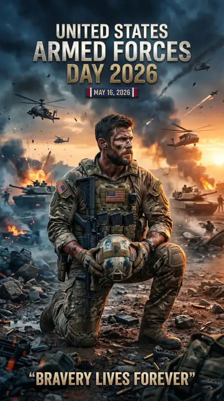 Free United States Armed Forces Day 2026 Hero Soldier Artwork Image Download