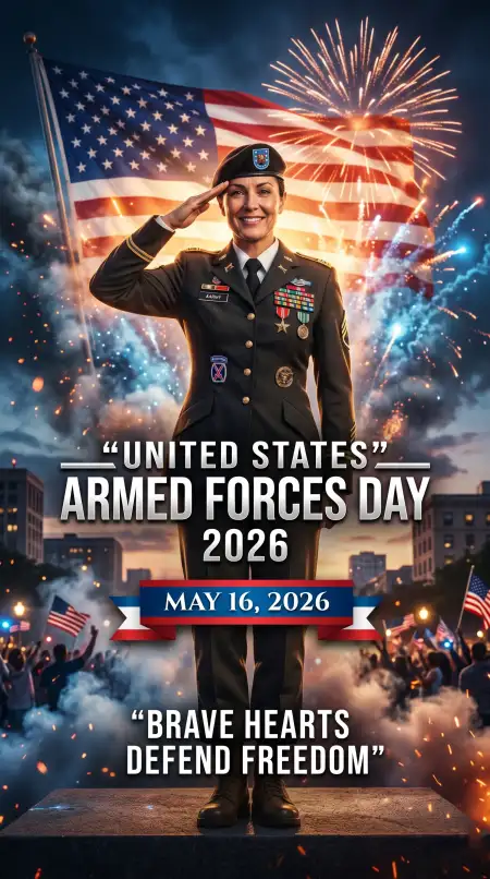 Free United States Armed Forces Day 2026 Military Salute Poster Image Download