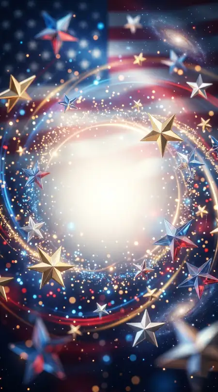 United States Flag Background With Stars And Fireworks Effects - Free Usa Flag Download