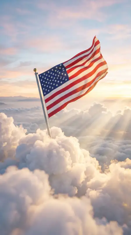 United States Flag Photography With Dramatic Sky Background - Free Usa Flag Download