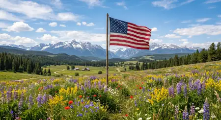 United States Flag Photography With Natural Landscape Scenery - Free Usa Flag Download