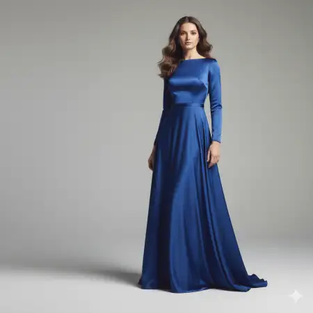 Free USA Girl Lifestyle Shoot In Navy Blue Dress With Soft Shadow Backdrop Background Download