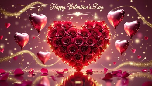 valentine day background with lovebirds and flowers