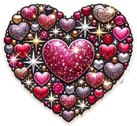 valentines day glitter heart png background