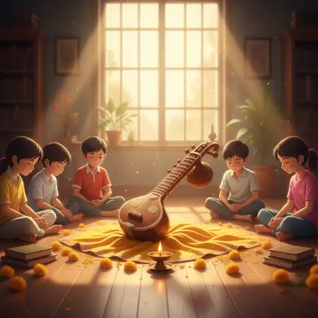 Free Vasant Panchami Background Education Theme Background Download