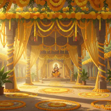 Free Vasant Panchami Background Realistic Festival Setup Image Background Download