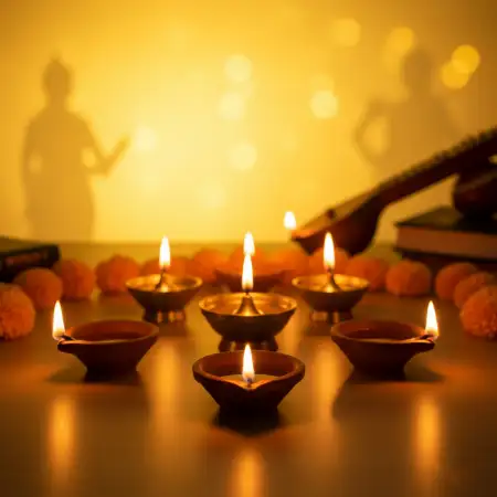 Free Vasant Panchami Background With Diya Background Download